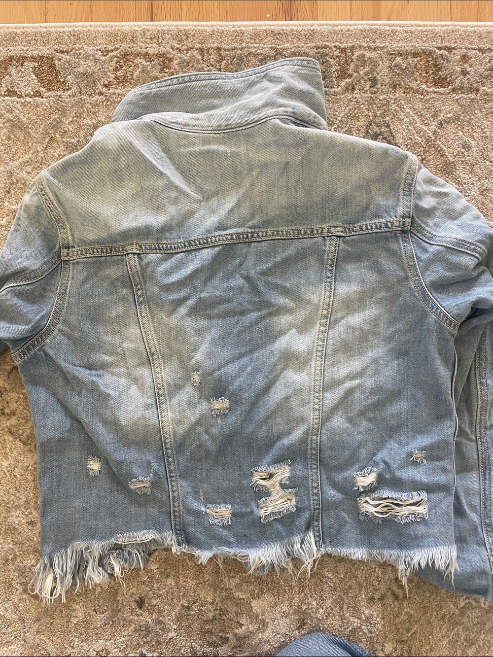 Hidden Jeans Light Blue Distressed Cropped Denim Jacket - Picture 6 of 6